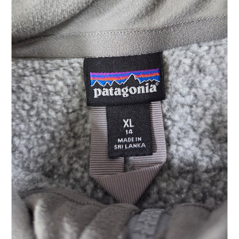 Patagonia Sweatshirt Youth Extra Large 14 Heather Gray Outdoor Fleece Sweater - Picture 3 of 6